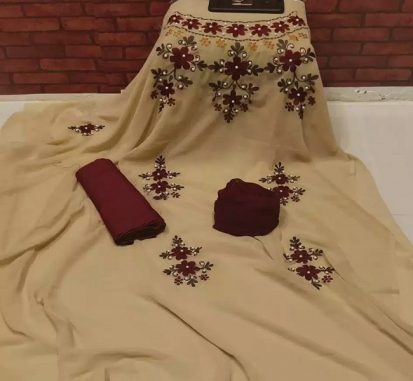 Indian weightless Georgette Embroidered witchcraft three piece03